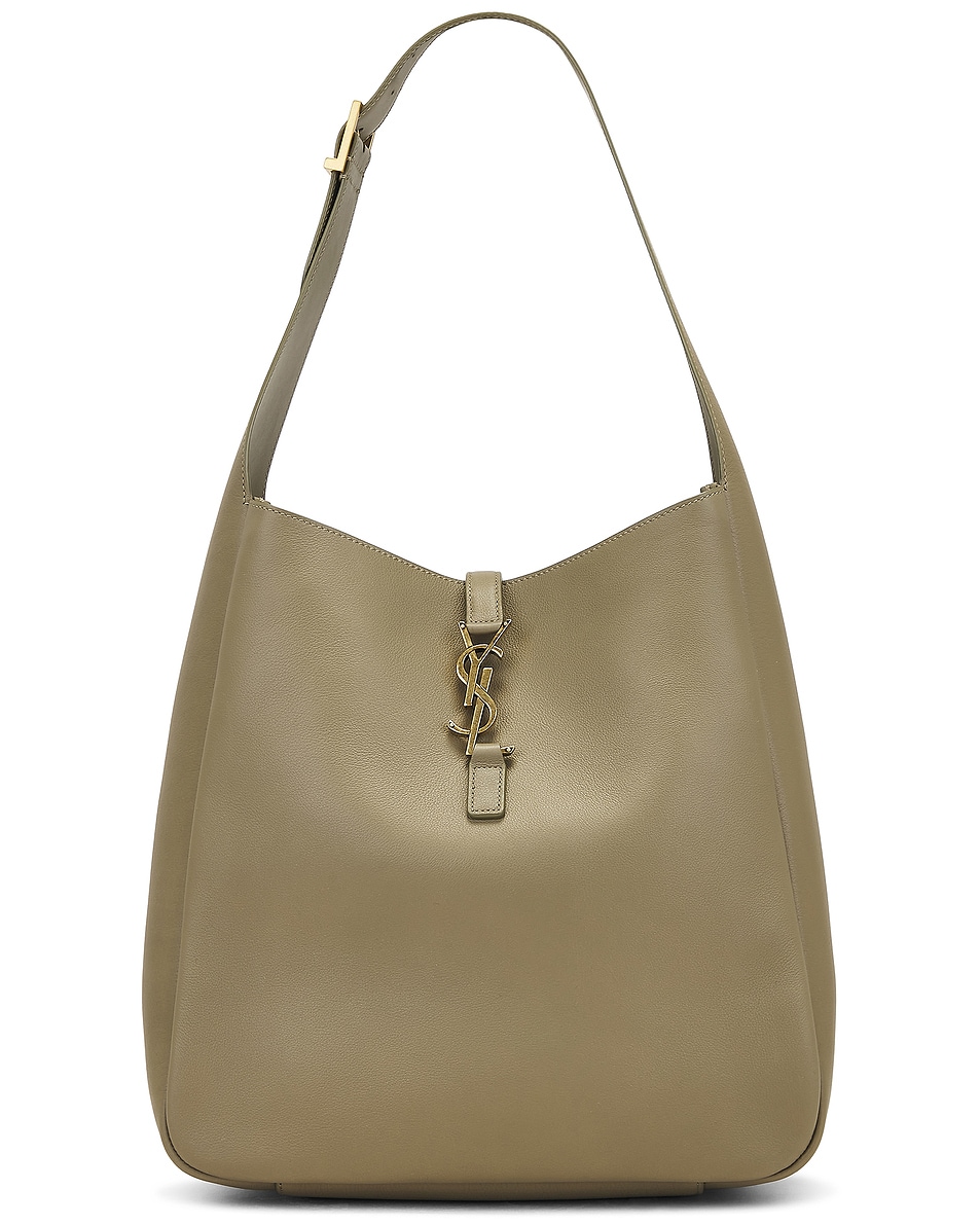 

Большая элегантная сумка Le 5 A 7 Supple Hobo Saint Laurent, Strong Moss