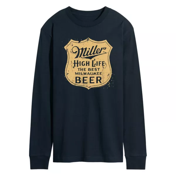 

Мужская футболка Miller High Life Vintage Crest с длинным рукавом и графическим принтом Licensed Character, синий