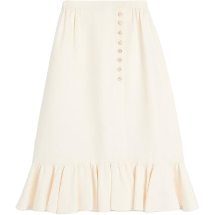 

Юбка миди Crepe Couture с оборкой по подолу Valentino, белый/слоновая кость