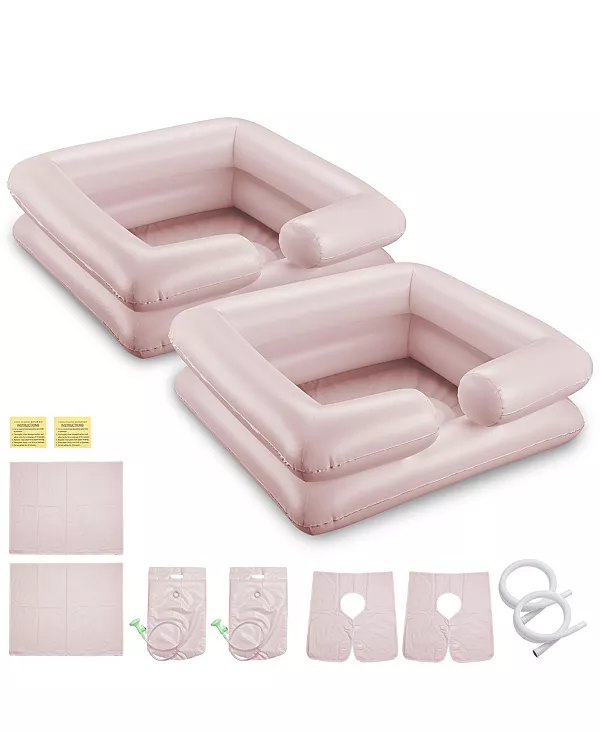 

Надувной набор из 2 чаш для мытья головы для пожилых людей с ограниченными возможностями Byootique, natrual