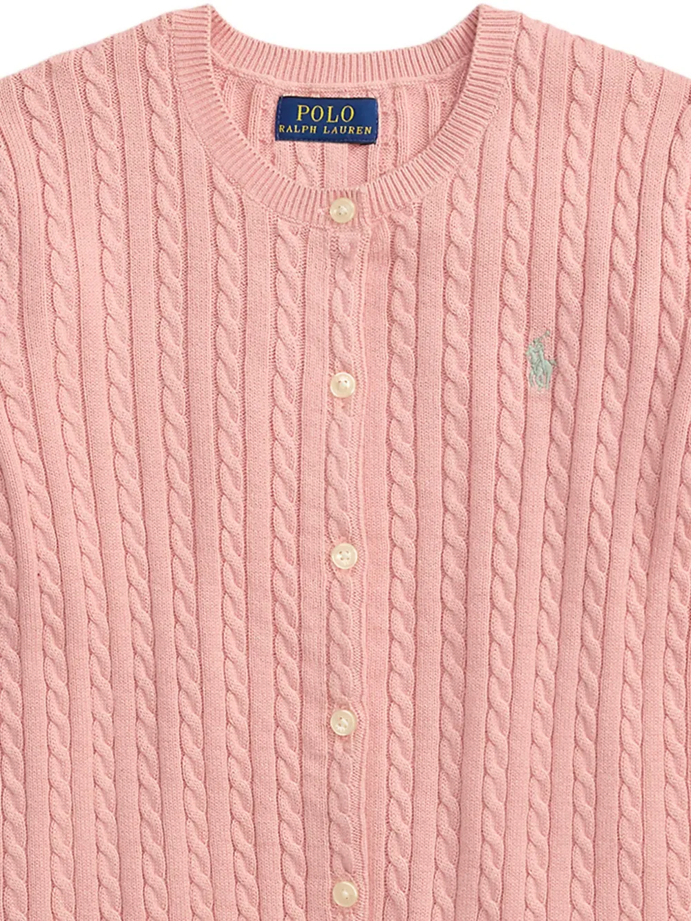 Кардиган крупной вязки Polo Ralph Lauren Kids, розовый — фото 4