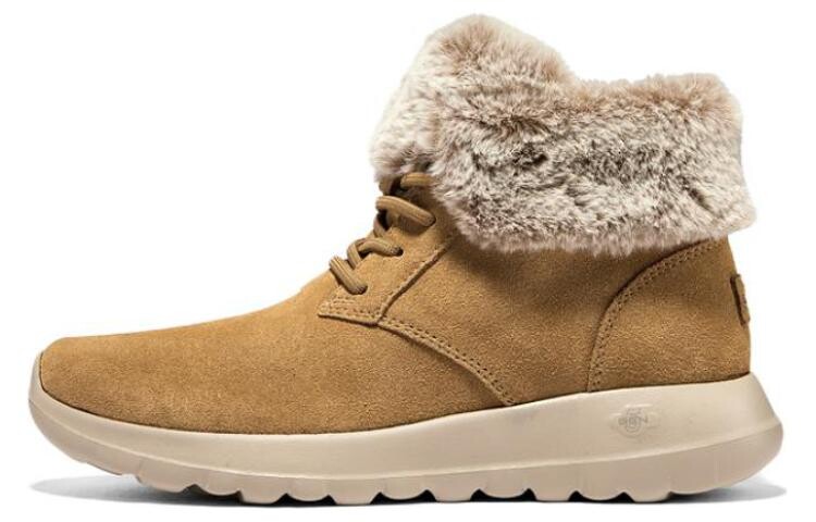 Зимние ботинки Skechers с мехом на шнуровке, коричневый