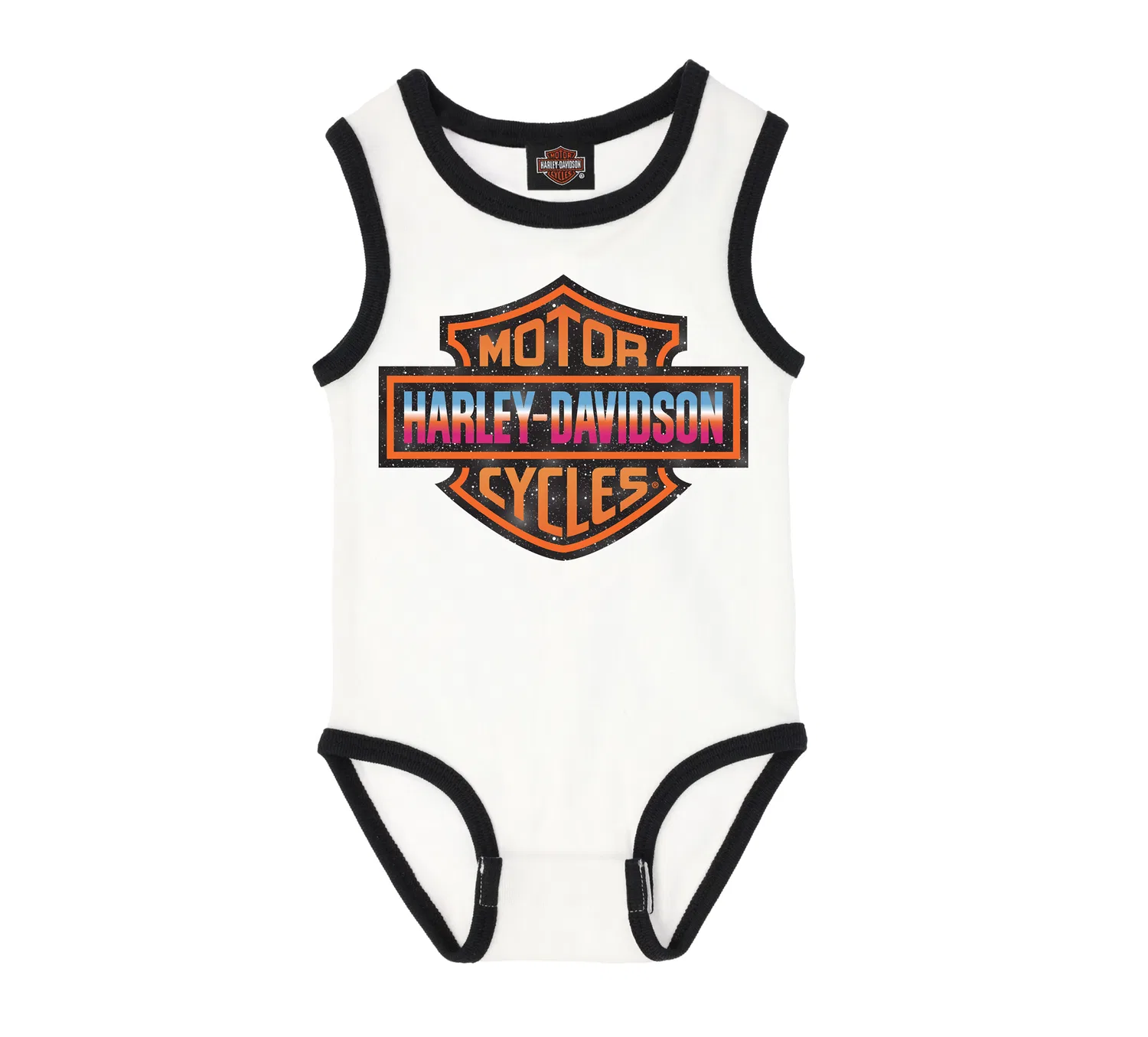 Детский комплект боди без рукавов 2 шт Rib Bodysuits Harley Davidson, White/Harley Orange — фото 3