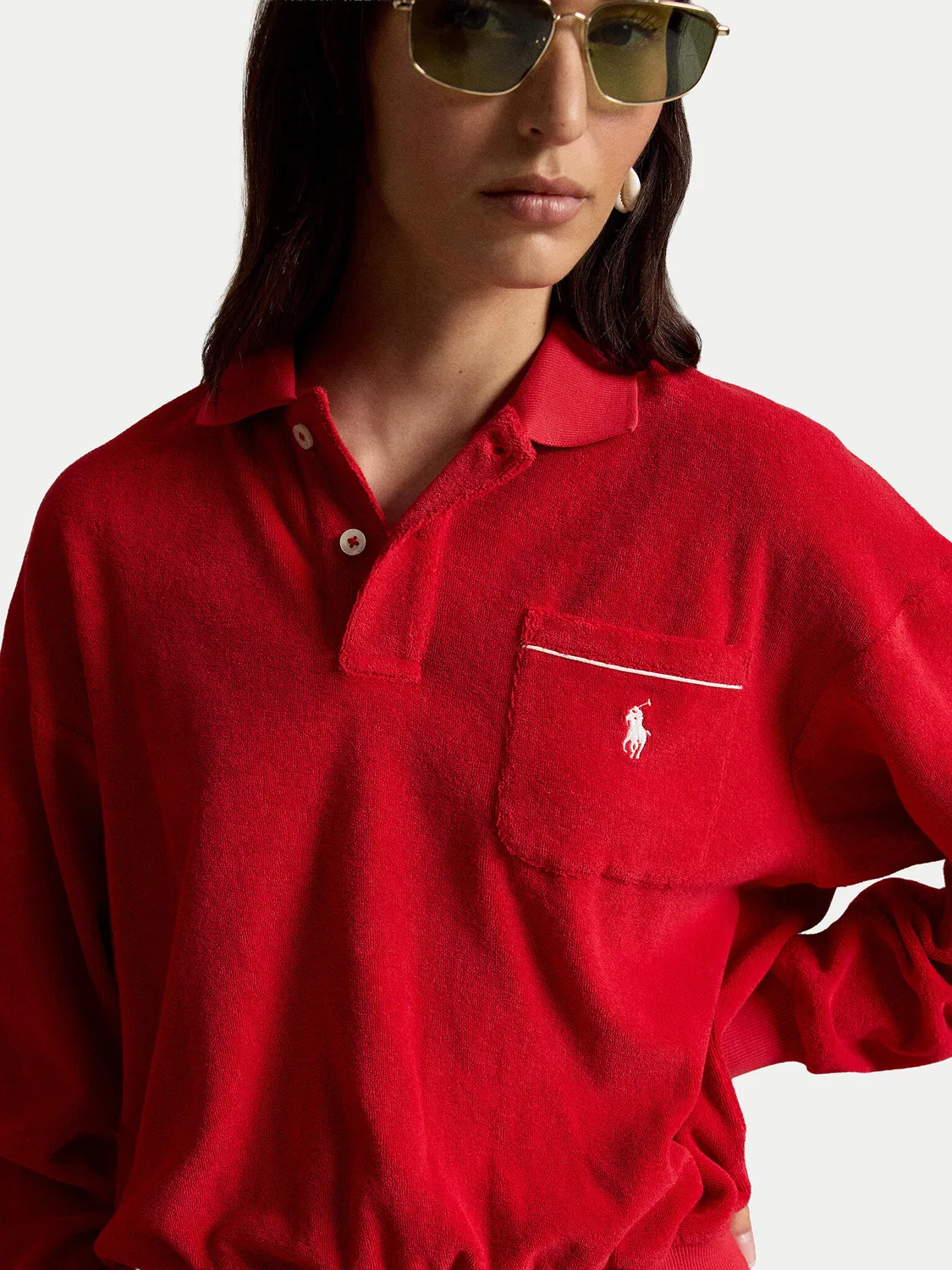 Женский свитшот свободного кроя Polo Ralph Lauren, красный — фото 4