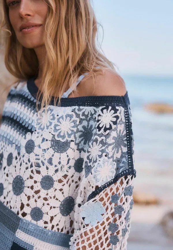 Джемпер вязаный Jumper Next floral, синий