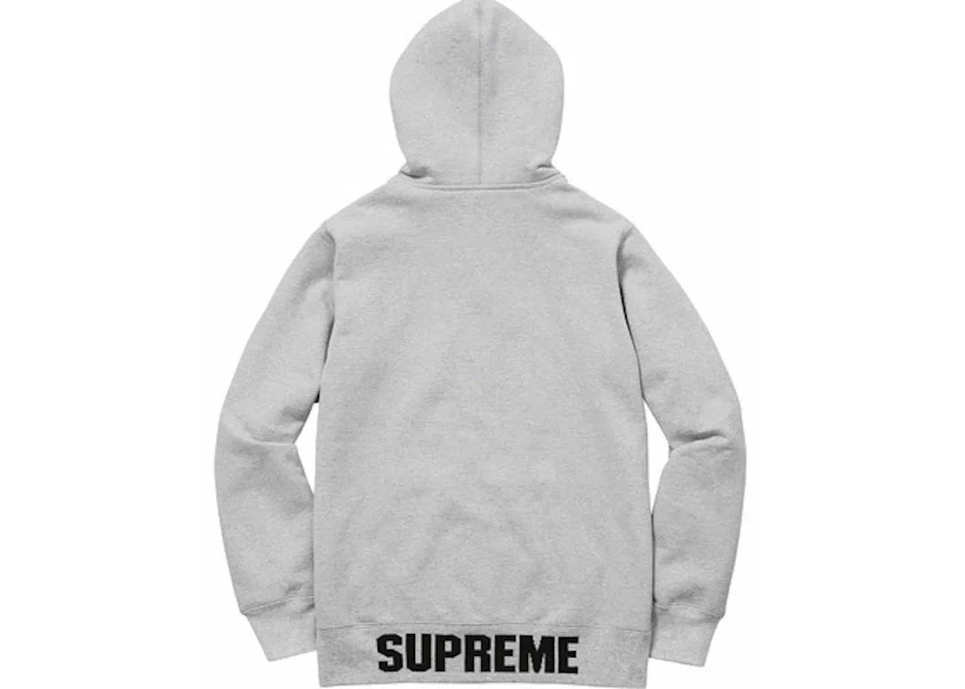 Мужская худи с молнией Supreme Rib Logo Zip Up Hoodie, Heather Grey — фото 2