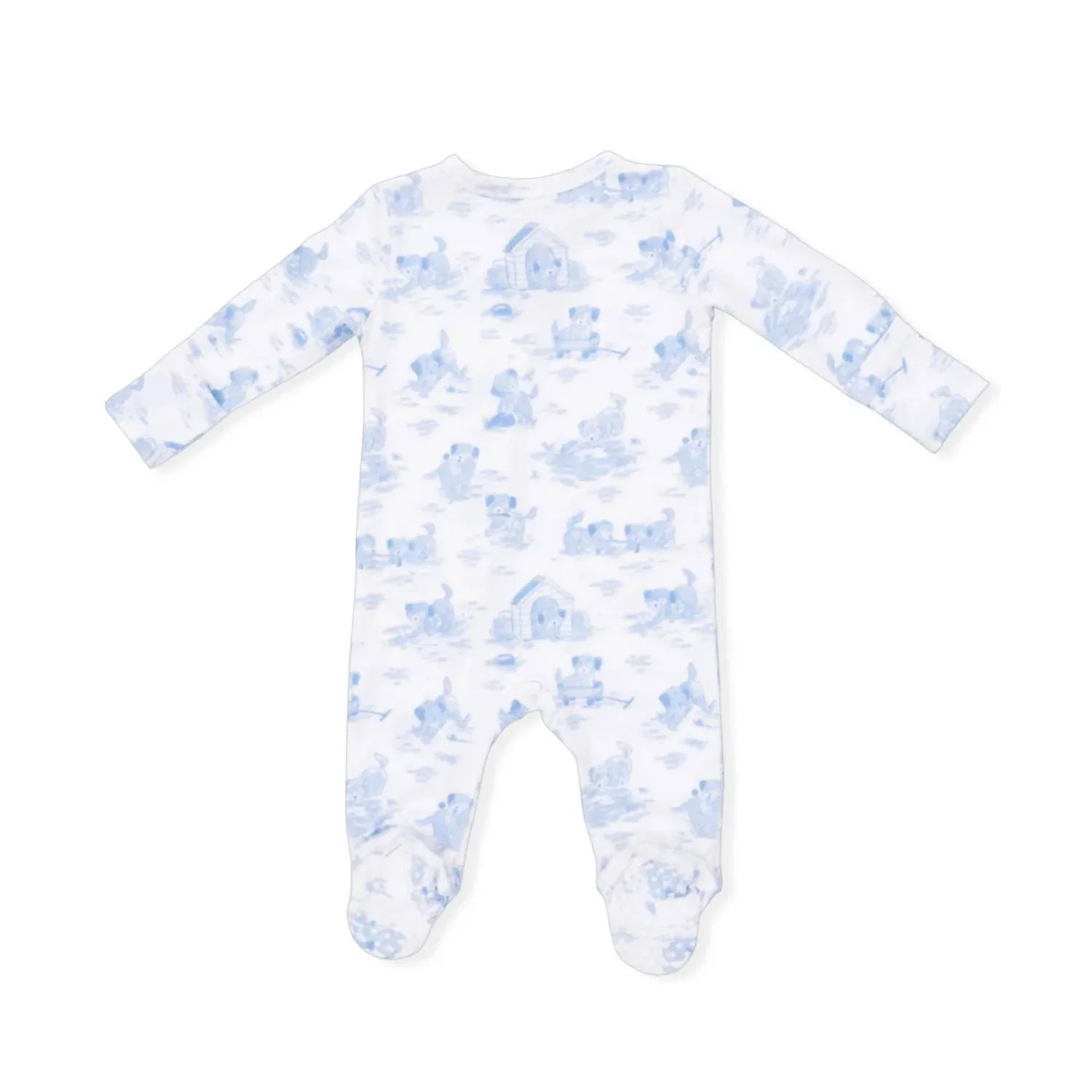 Детский комбинезон-боди с принтом Puppy Toile на молнии Angel Dear, Blue Bamboo — фото 2