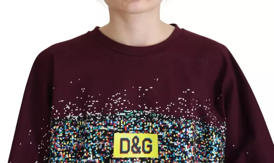 Женская футболка с принтом с коротким рукавом Bordeaux D&G Print Dolce & Gabbana, Bordeaux — фото 2