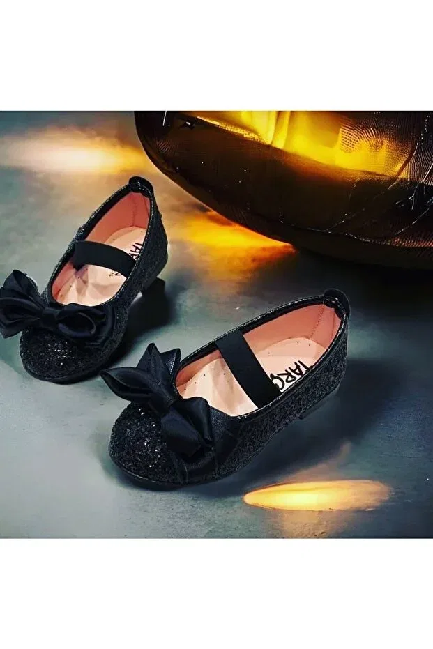 Детские балетки для девочек из искусственной кожи Stella Butik, Black — фото 2