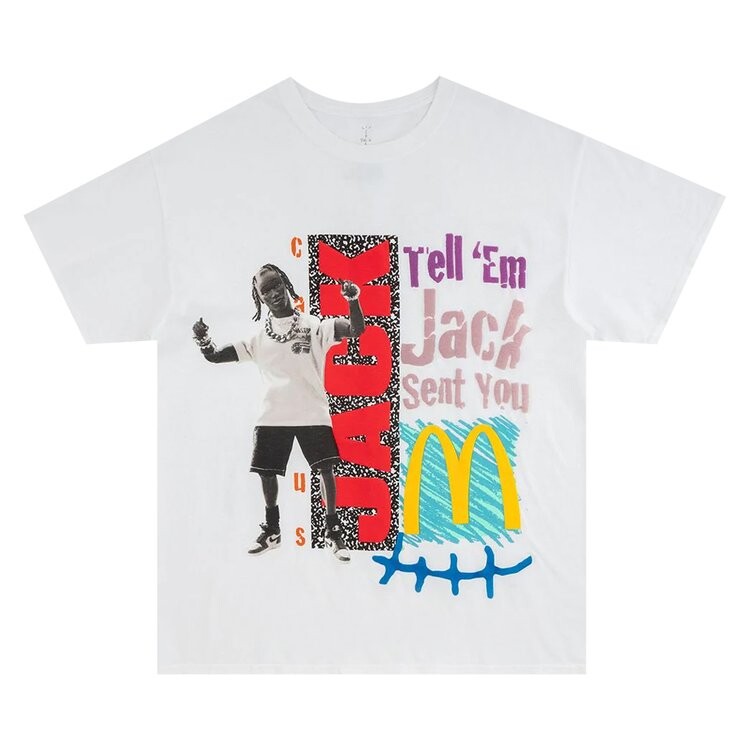 Футболка Cactus Jack by Travis Scott x McDonald's Smile T-Shirt 'White', белый — фото 2