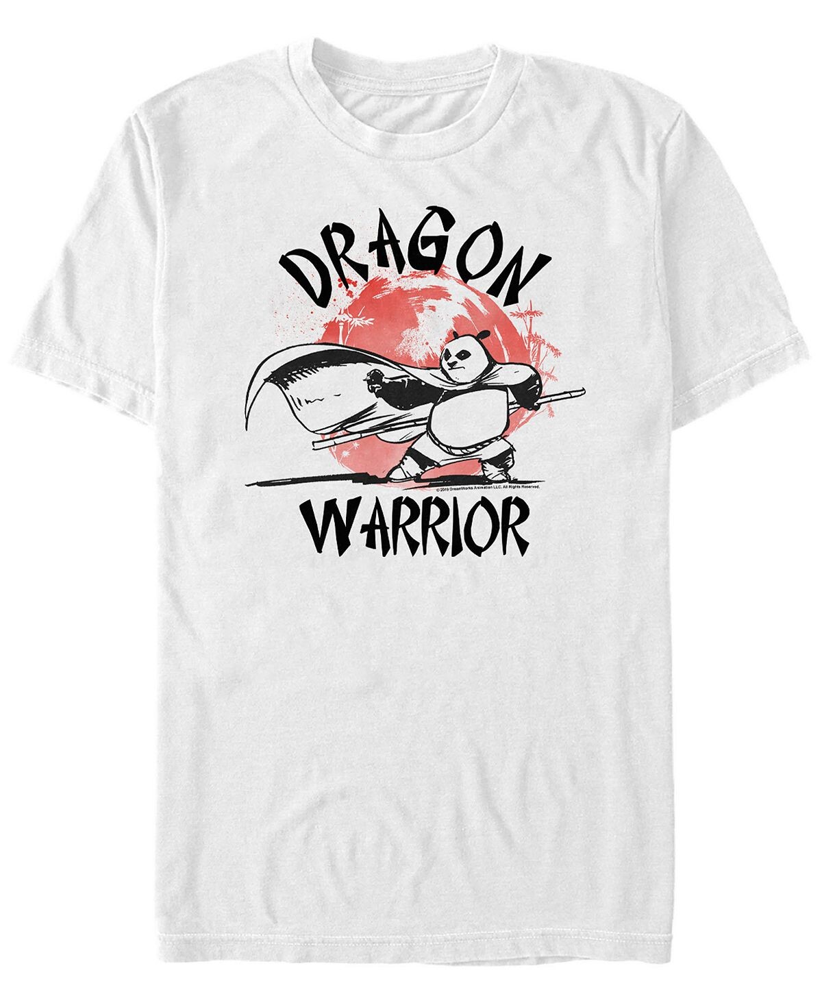 

Мужская футболка с коротким рукавом po the dragon warrior kung fu panda Fifth Sun, белый