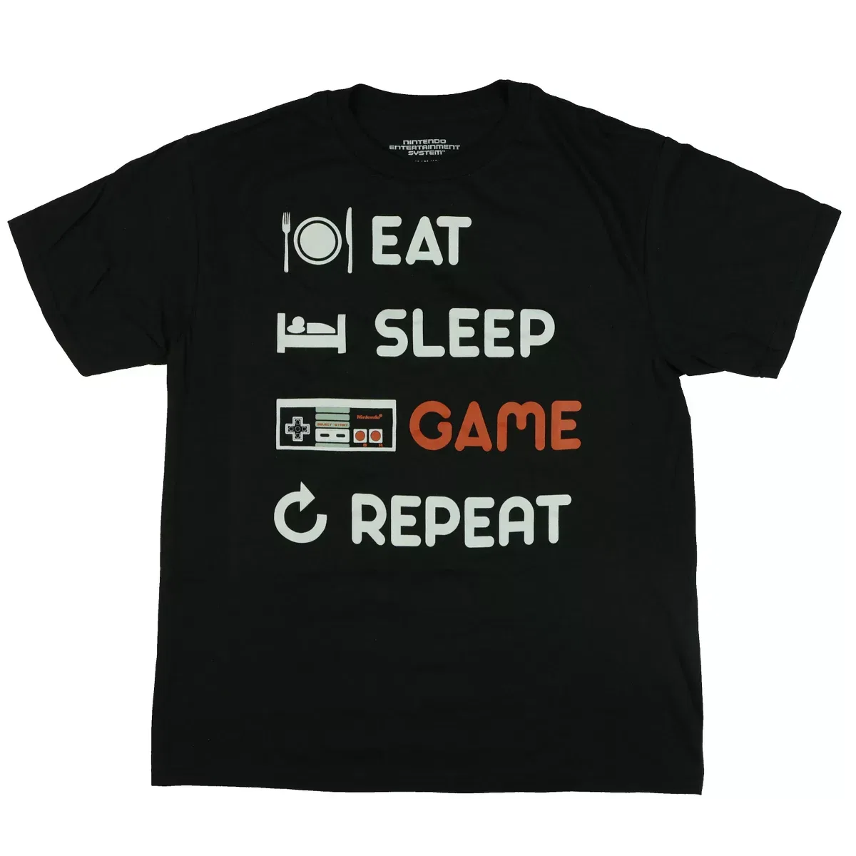 Детская футболка с принтом Eat Sleep Game Repeat Seven Times Six, Black