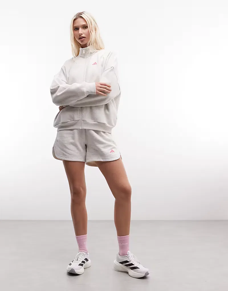 Спортивная куртка Adidas Sportswear Three Stripes Studios, белая и, розовый — фото 3