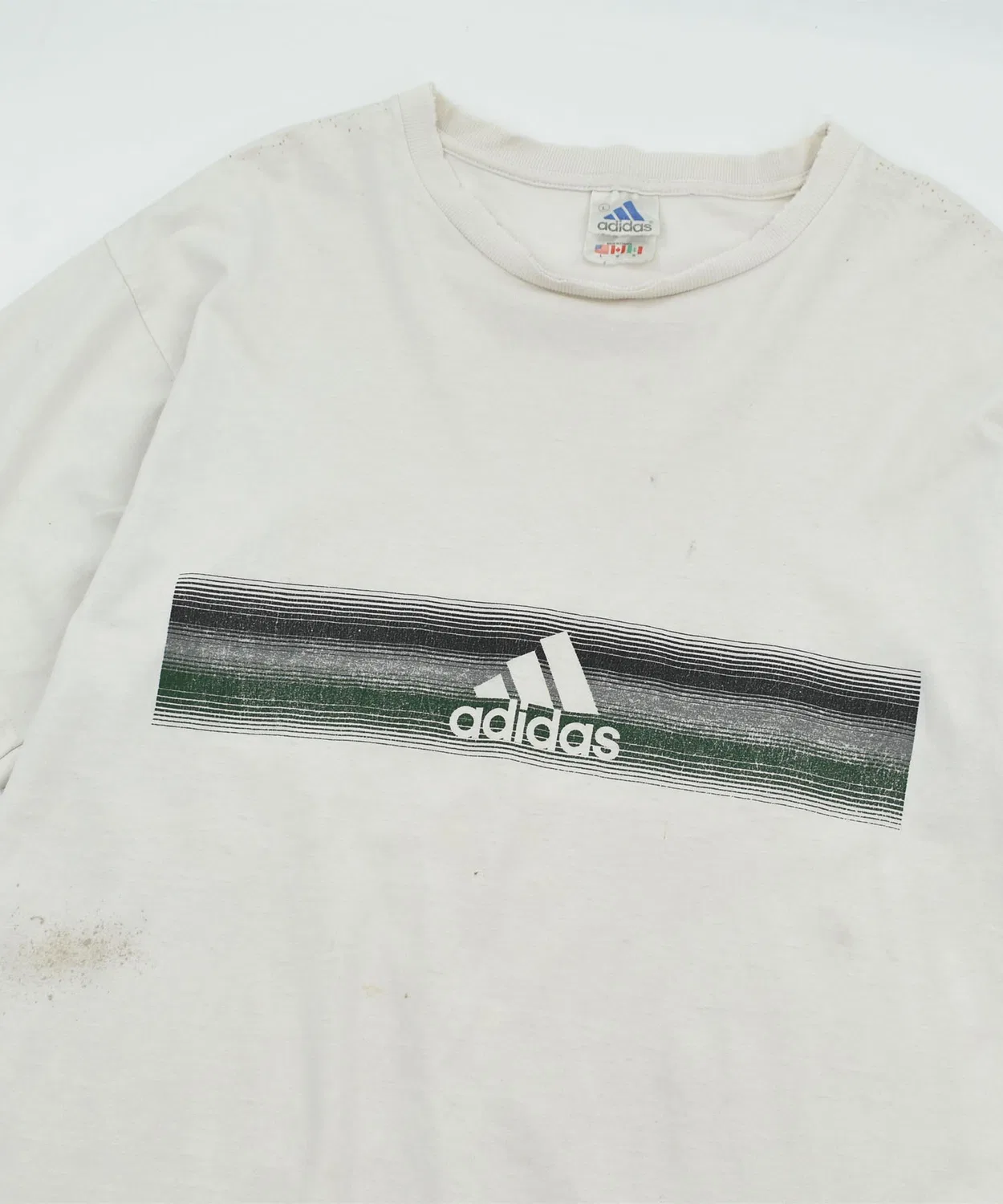 Мужская футболка с принтом Adidas Performance Logo, Off White — фото 2