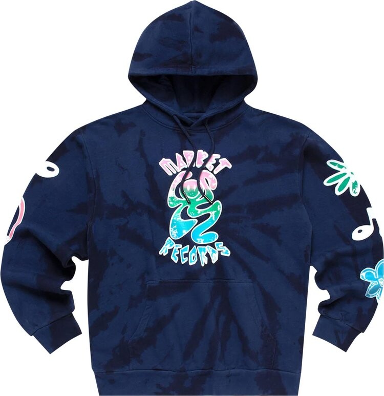 

Худи Market Smiley Records Angel Sigh Hoodie 'Navy Tie Dye', синий