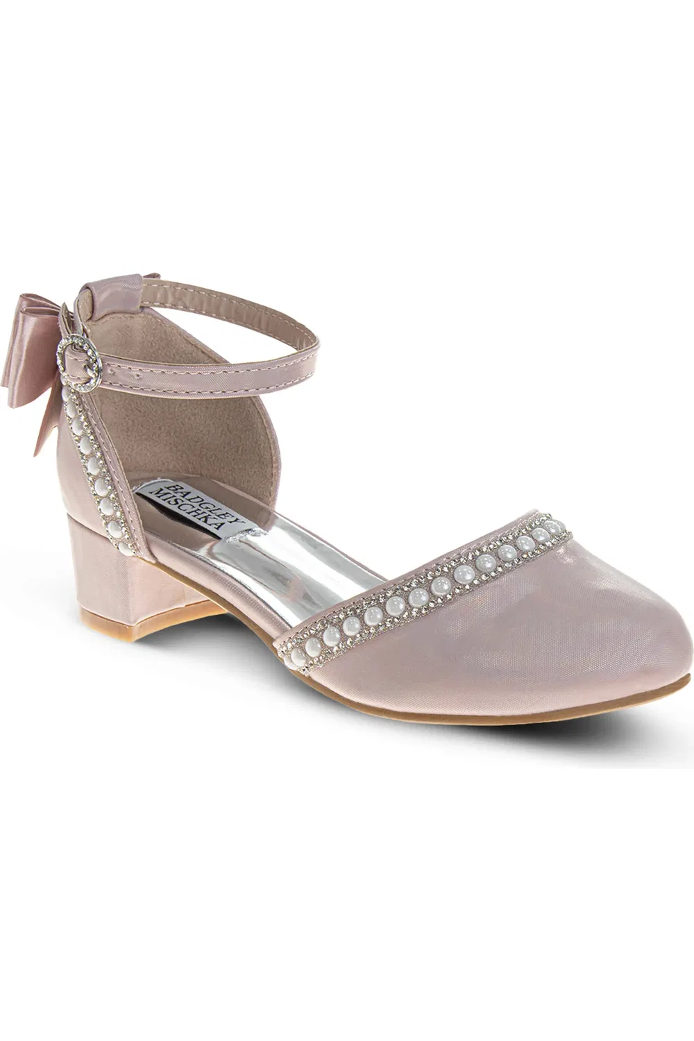 Туфли детские с бантом на щиколотке Badgley Mischka Collection, розовый