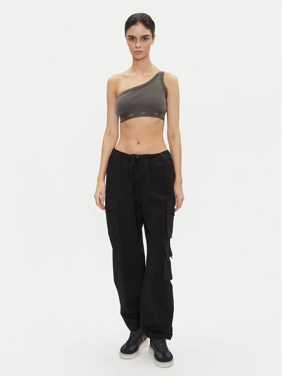 Топ slim fit Ribbed Adidas, серый — фото 2