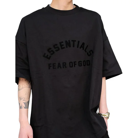 Футболка Fear of God Essentials Heavy Short-Sleeve Tee, черная — фото 4