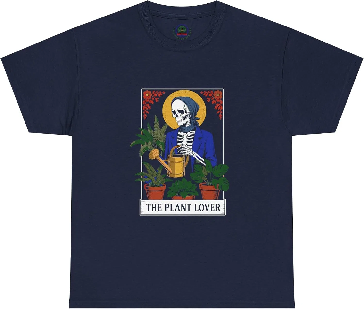 Мужская футболка с принтом Tarot Card Plant Lover Tee, тёмно-синий