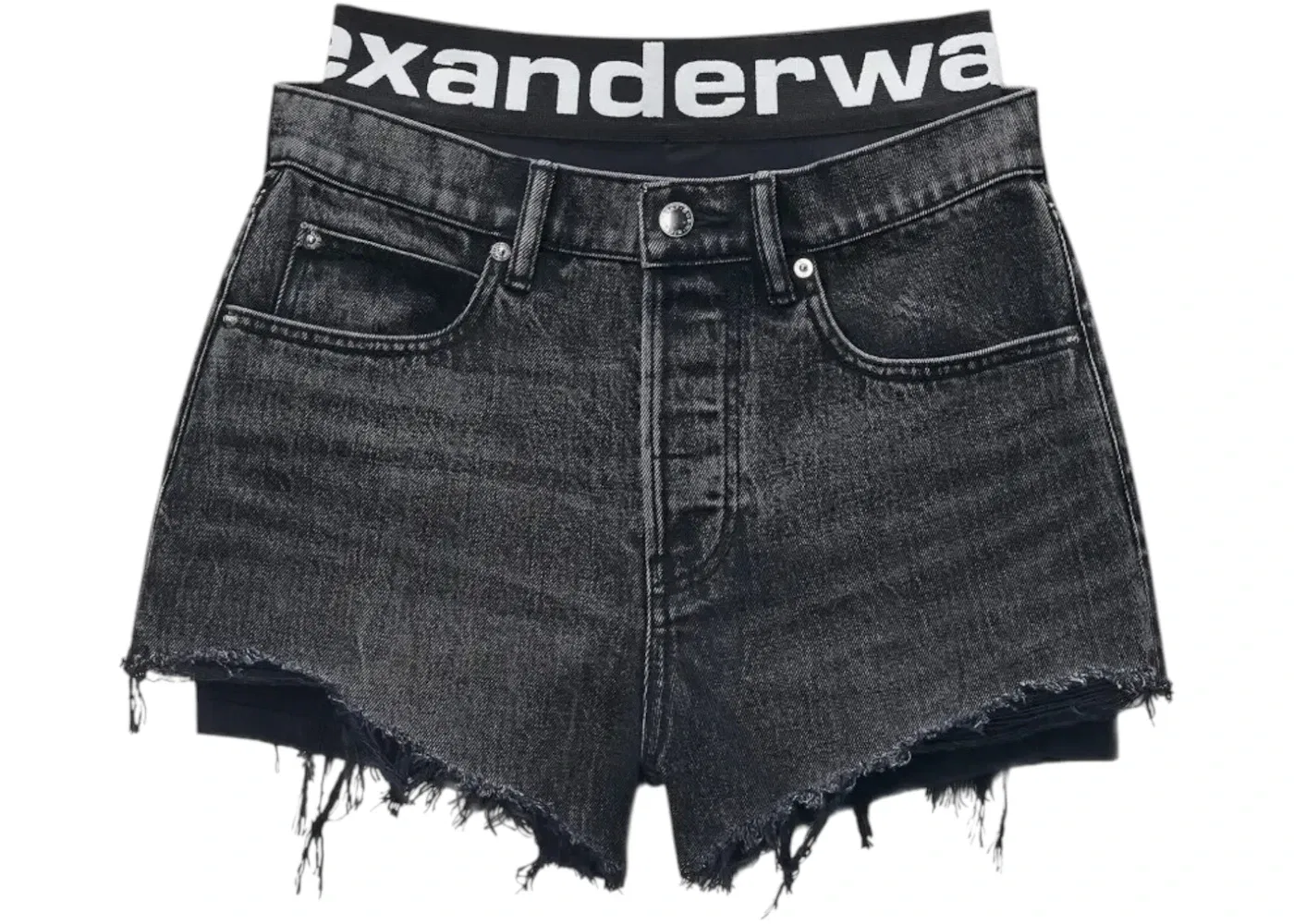 Женские шорты с принтом Logo Bike Short Pre-Styled Relaxed Shorts Alexander Wang, Grey Aged