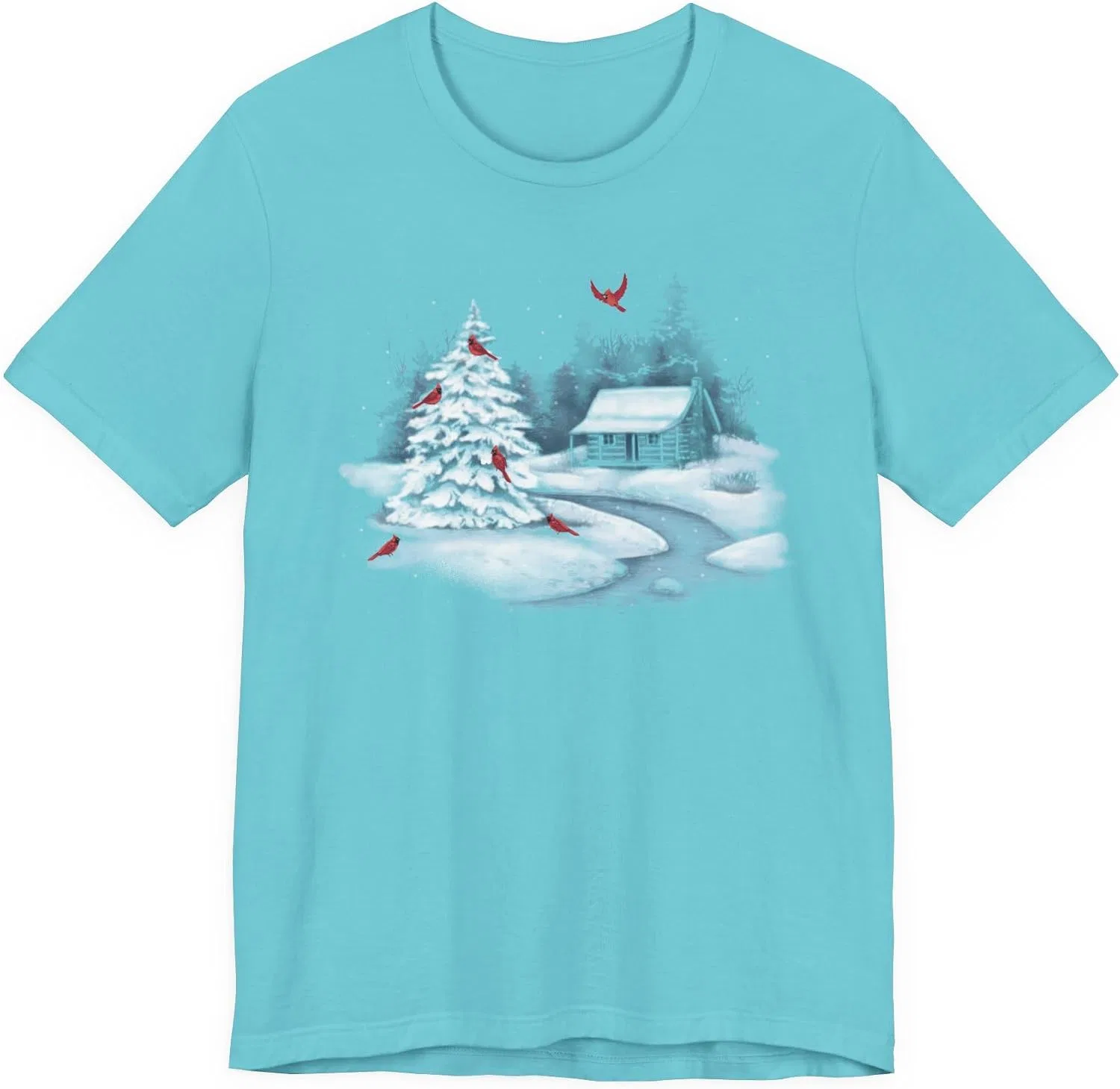 Женская футболка с зимним сюжетом Bella+Canvas, Turquoise