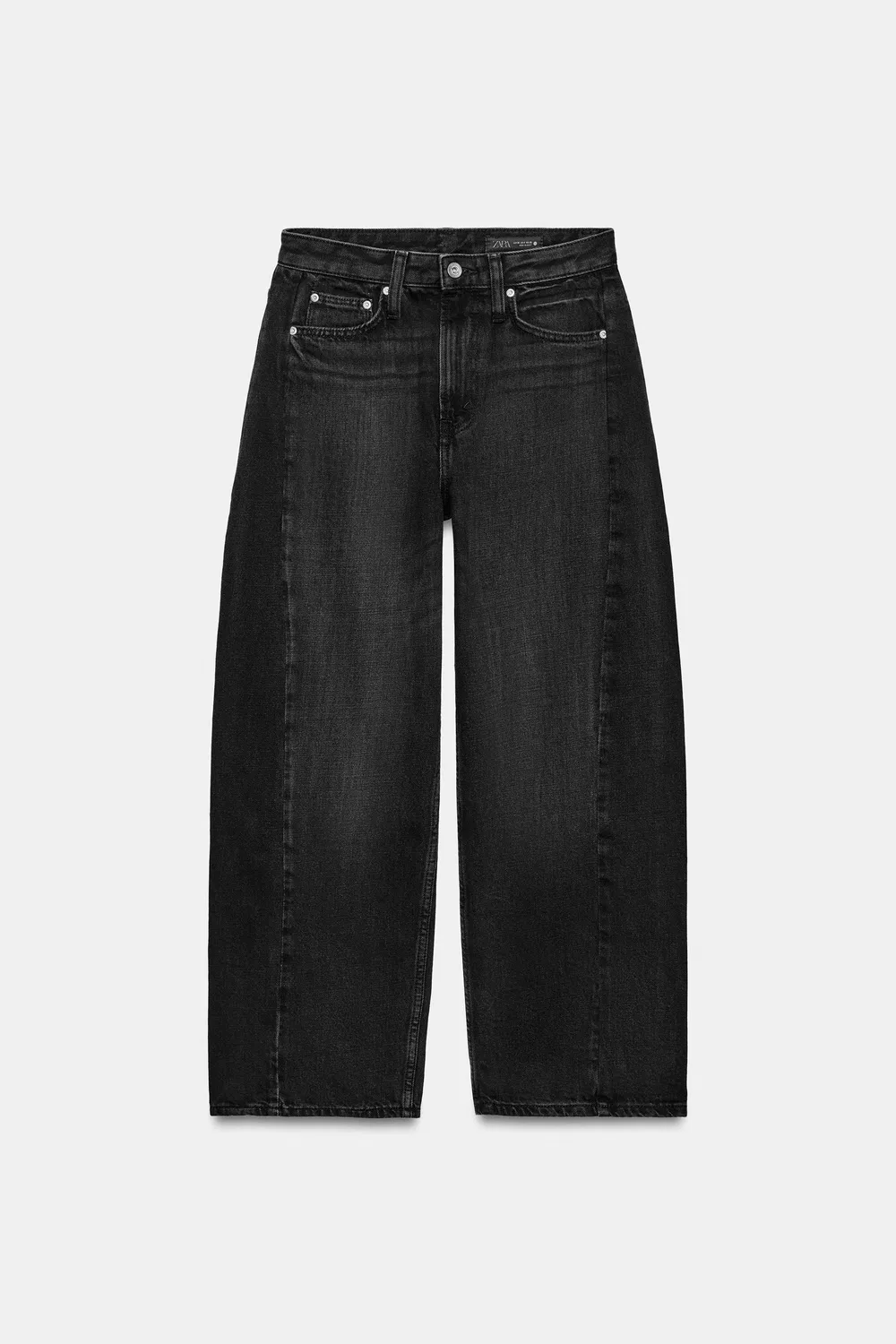 Джинсы средней посадки свободного кроя от ZW COLLECTION ZARA, Black — фото 4