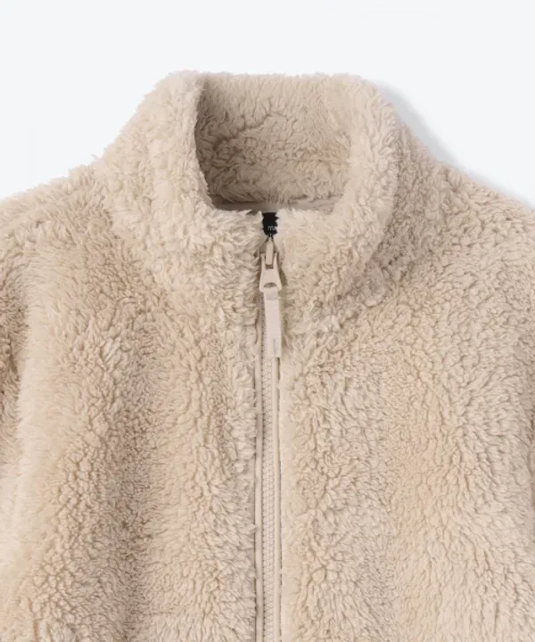 Флисовая куртка Shaggy Zip-Up, Musinsa Standard Kids, светло-бежевый — фото 4