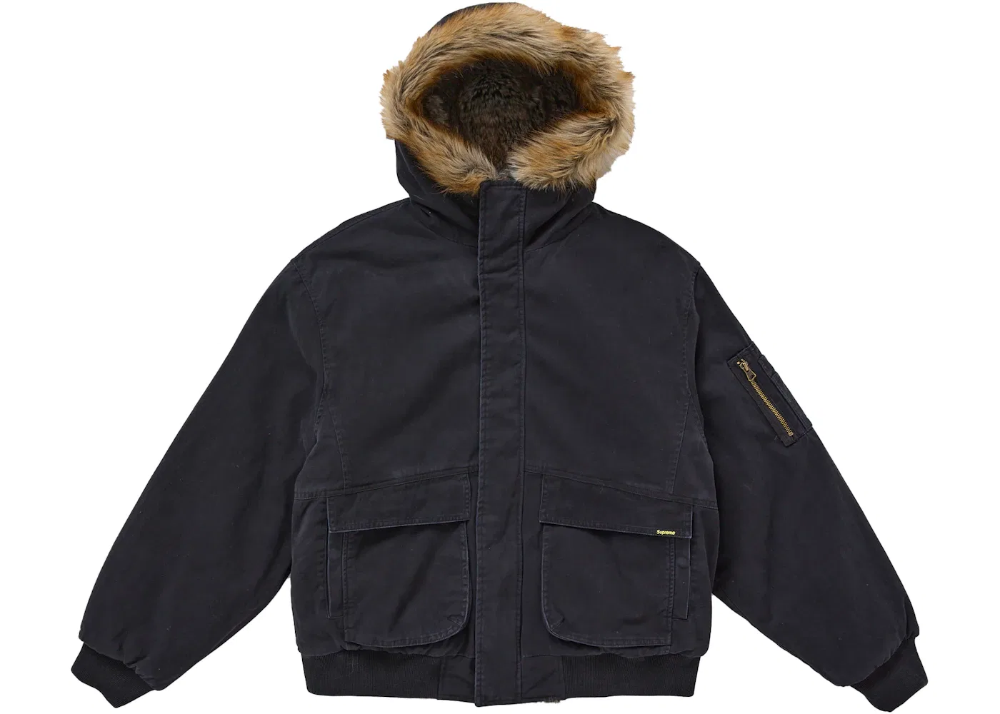 Мужская куртка двусторонняя с искусственным мехом Supreme, Black