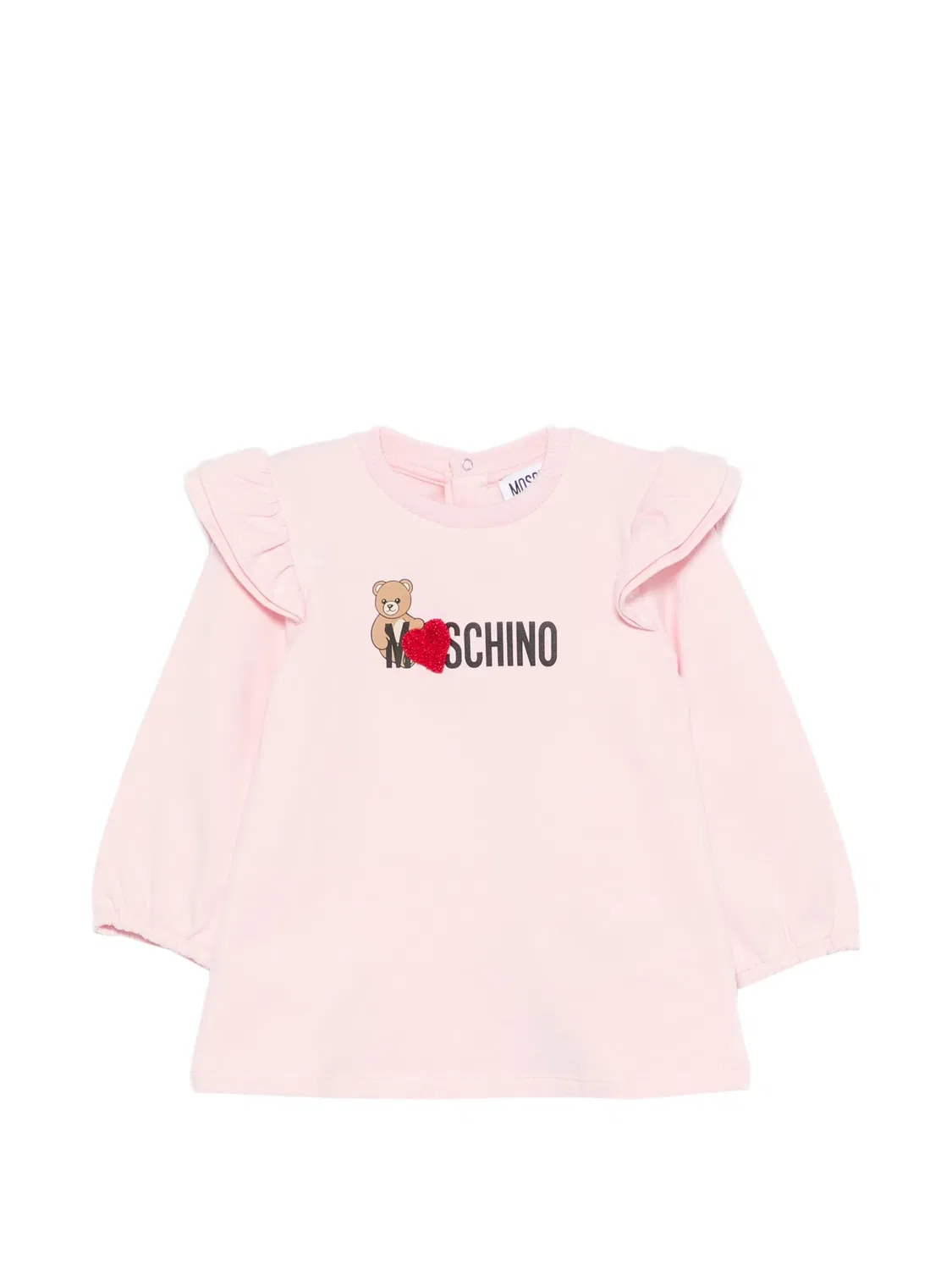 Платье с принтом медвежонка и рюшами, розовое Moschino, розовый