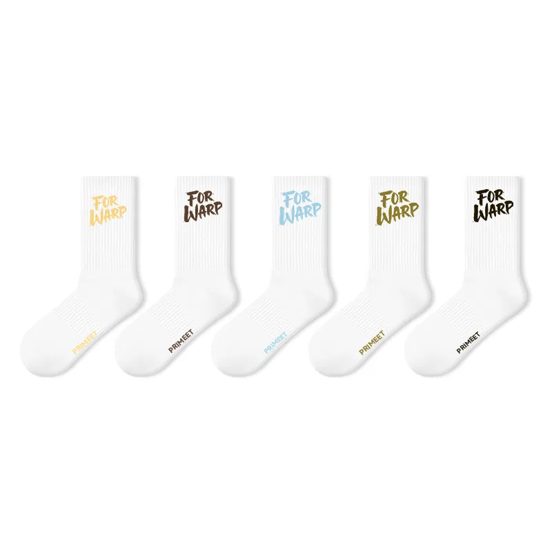 Детские носки с принтом, комплект из 5 пар, Primeet, Sports Letter Trendy Socks Group C — фото 4