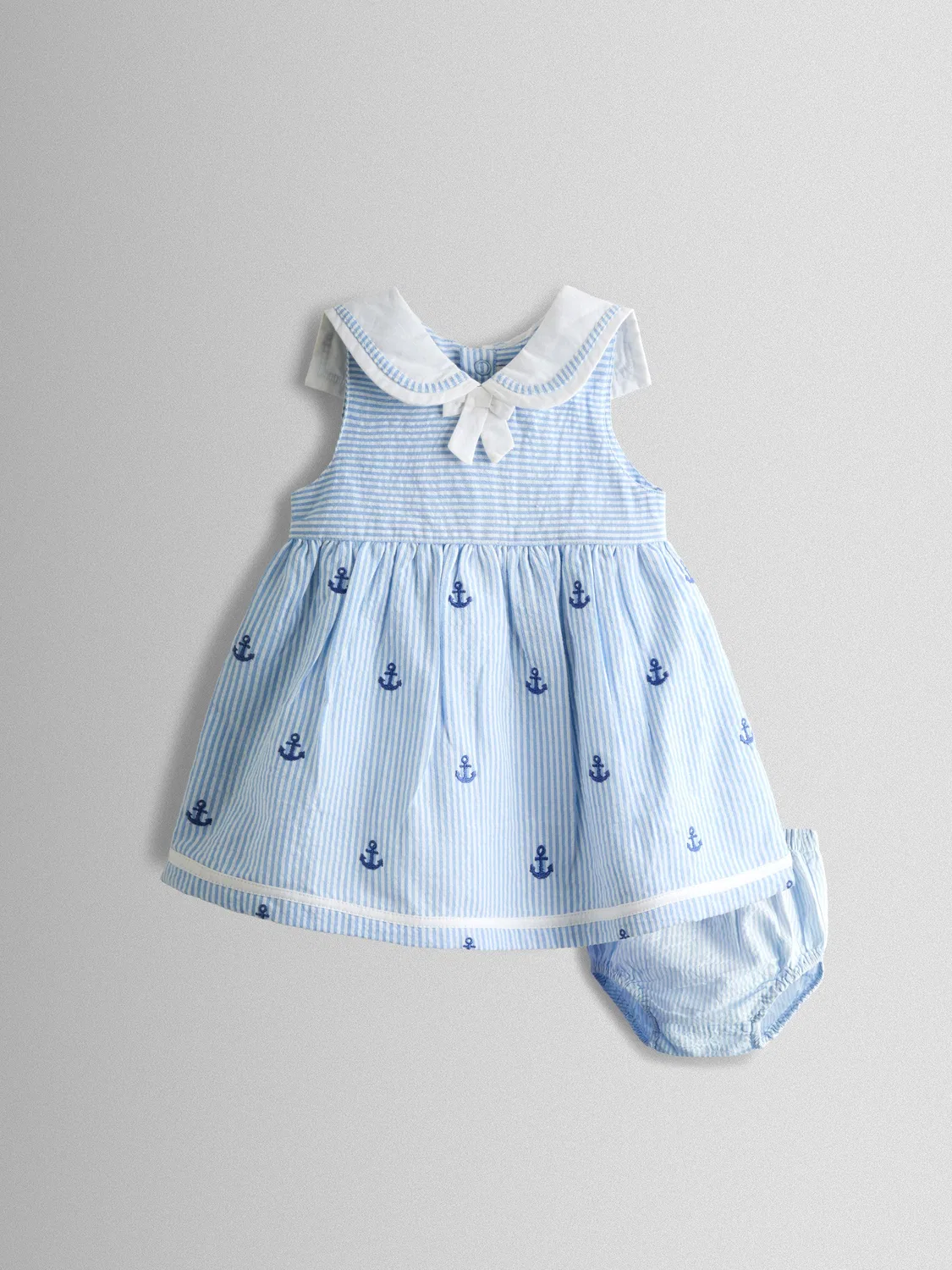 Платье для мальчика с морской тематикой, Sailor Dress Jojo Maman Bébé, Blue Stripe