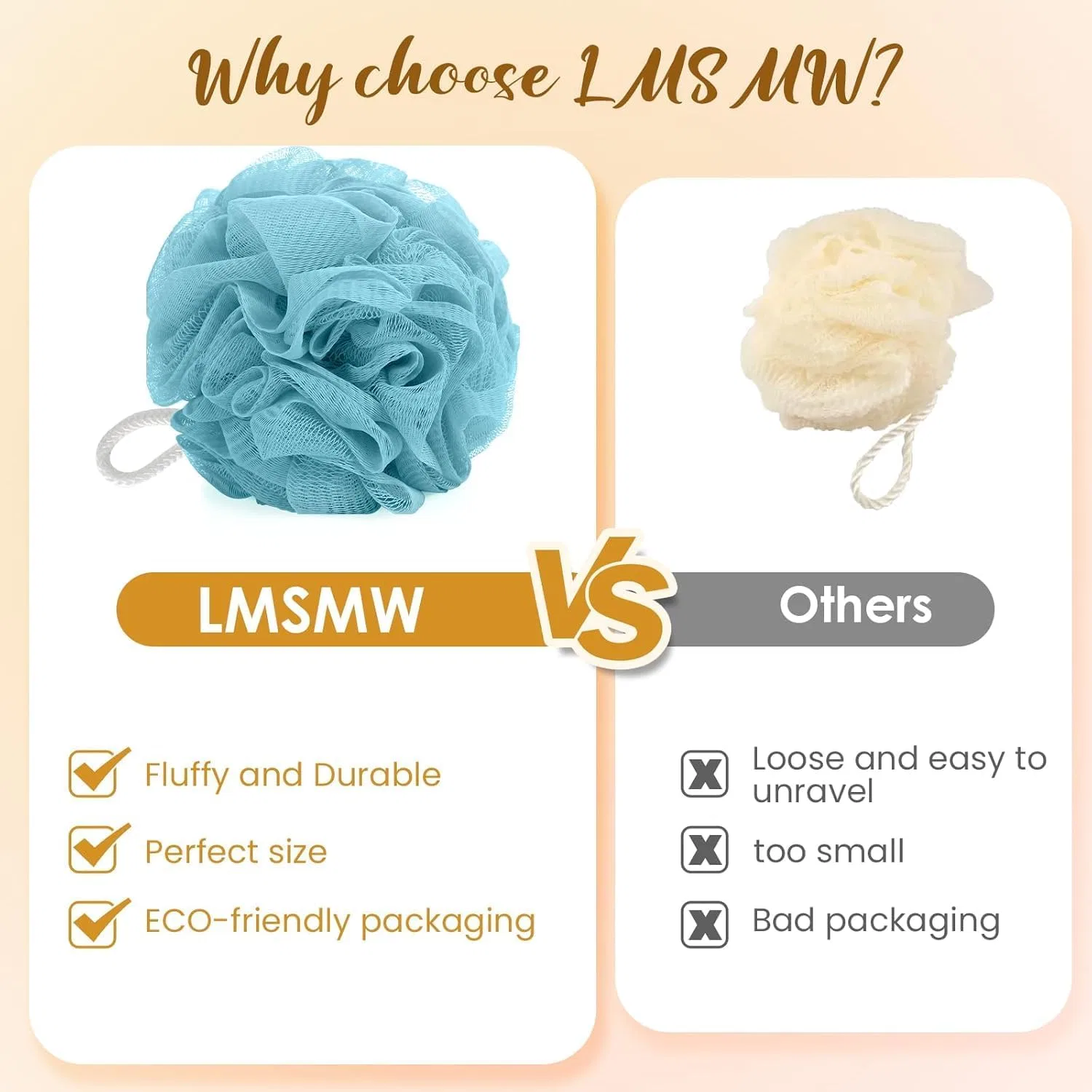 Мочалка из нейлоновой сетки LMSMW, 4 шт., 12 см, Green — фото 2