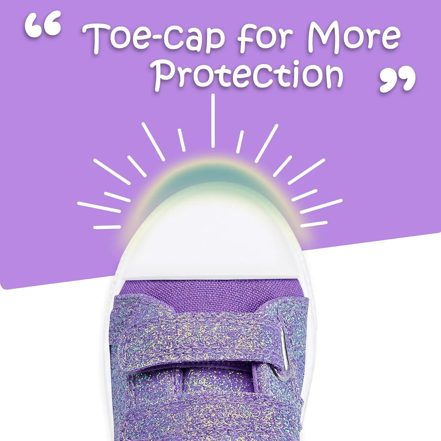 Детские кроссовки для мальчиков и девочек с мягкой подошвой K KomForme, Purple Glitter — фото 4