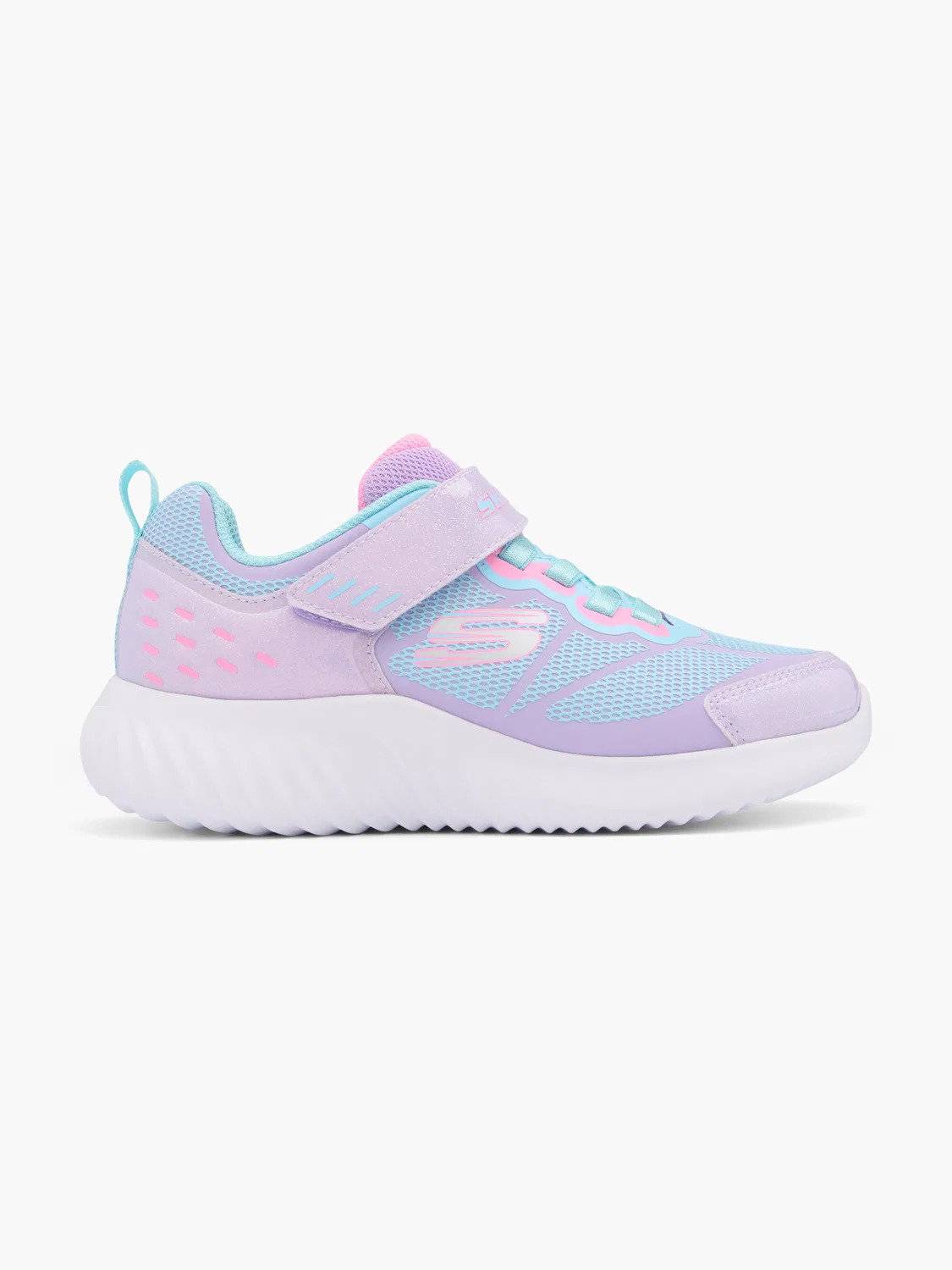 Детские кроссовки на шнуровке и липучке Skechers BOUNDER, сиреневый