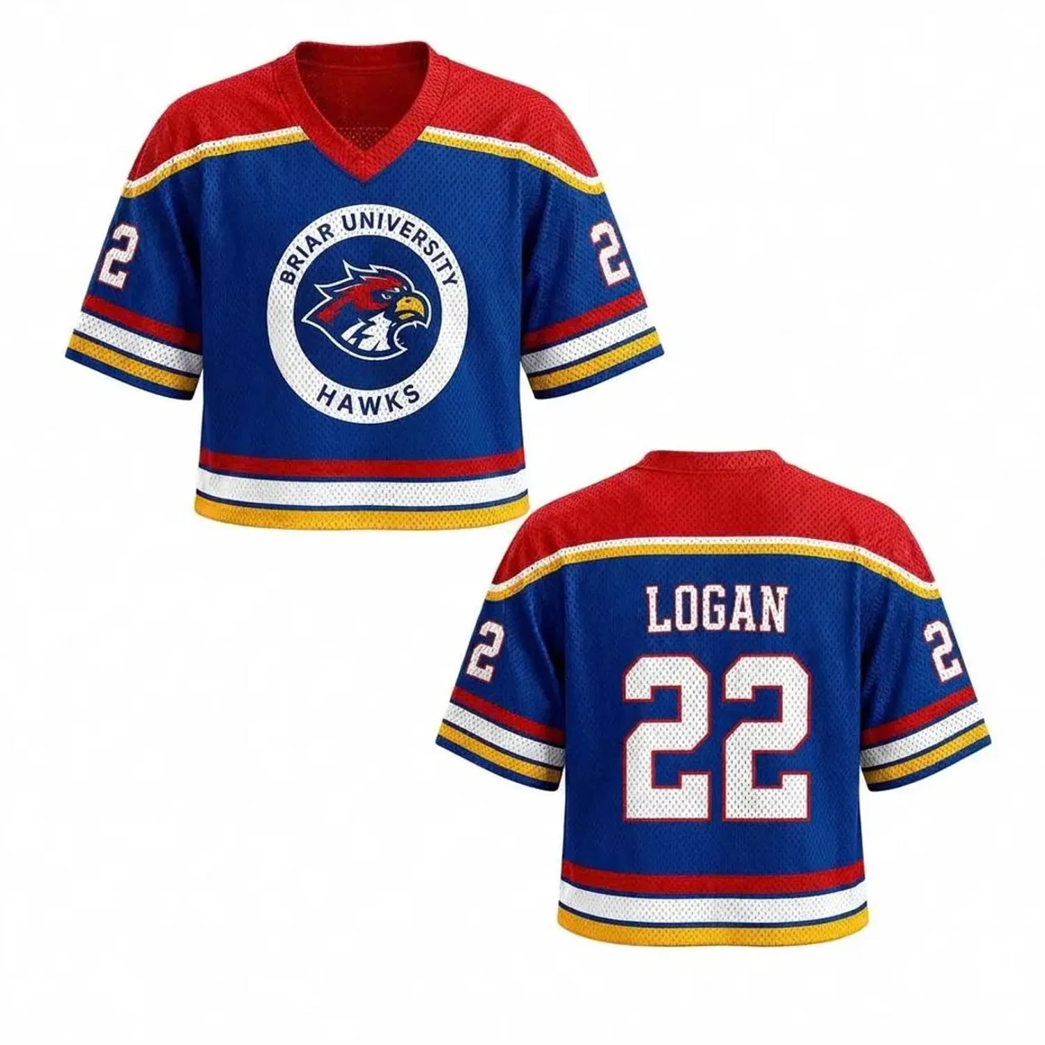 Мужская тренировочная футболка с принтом Briar U Hockey Jersey Vneck Sports T-Shirt, C17