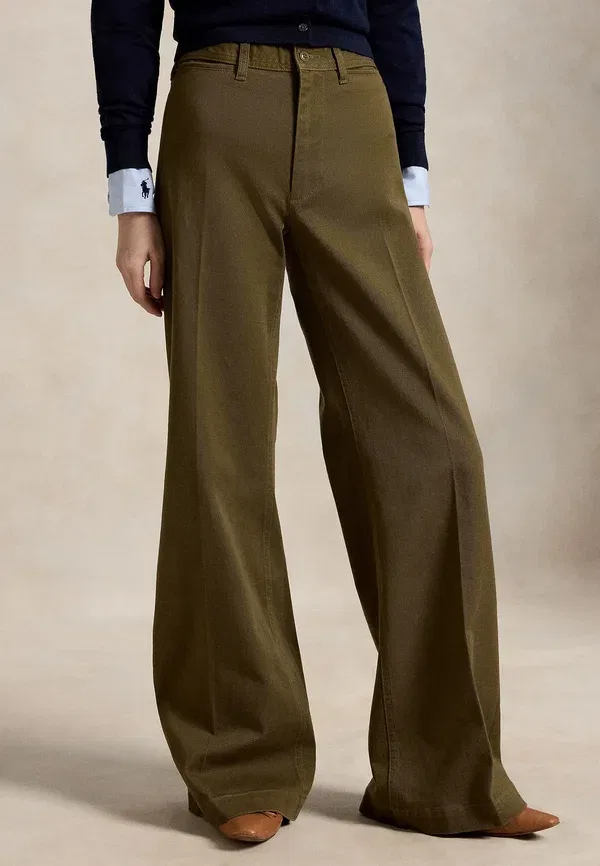 Брюки из хлопка с эластаном Polo Ralph Lauren, оливковый