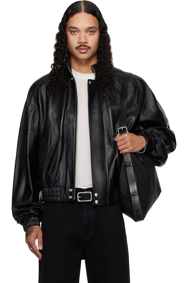 

Кожаная куртка-блузон Lu'U Dan, черный