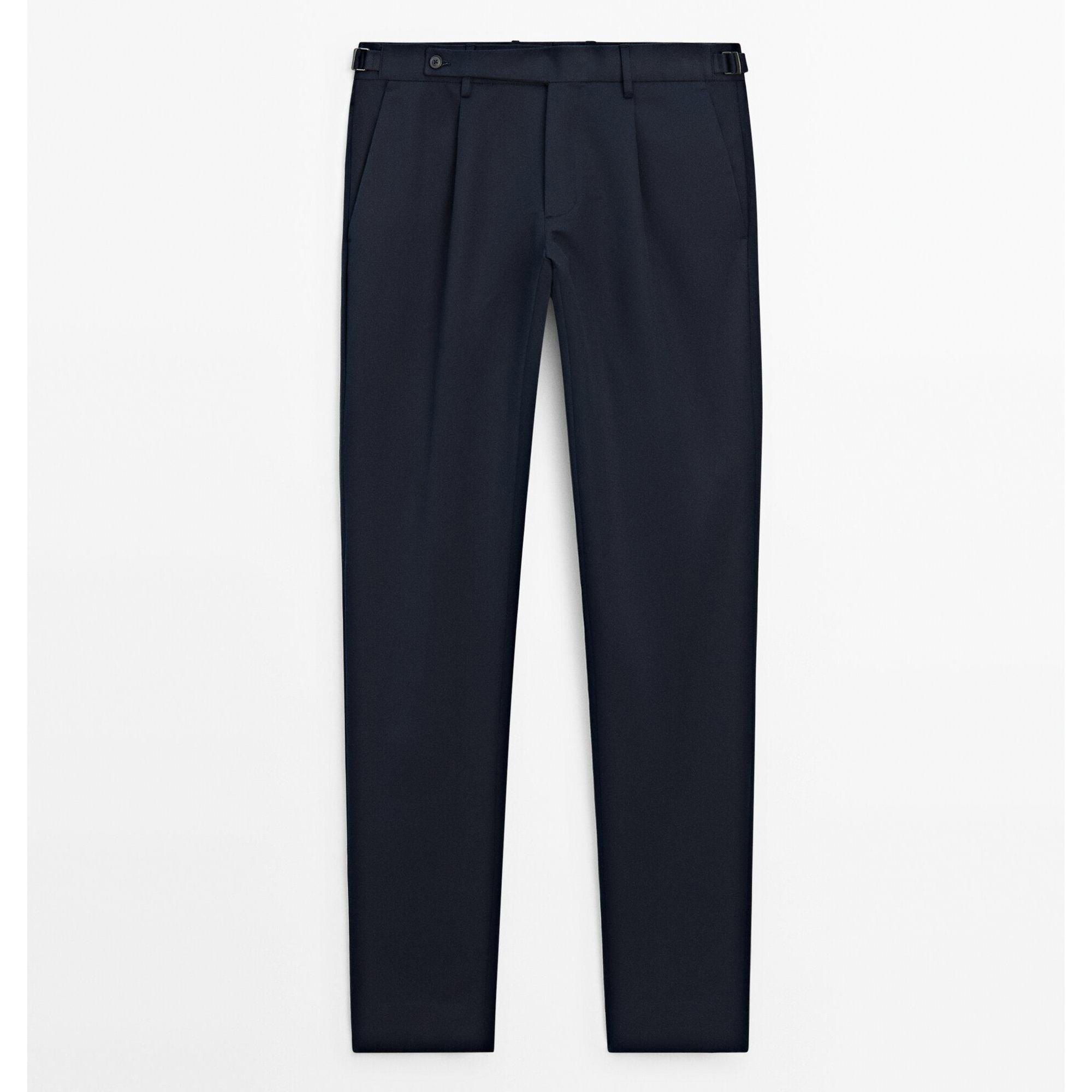 

Брюки Massimo Dutti Cotton blend slim fit, синий