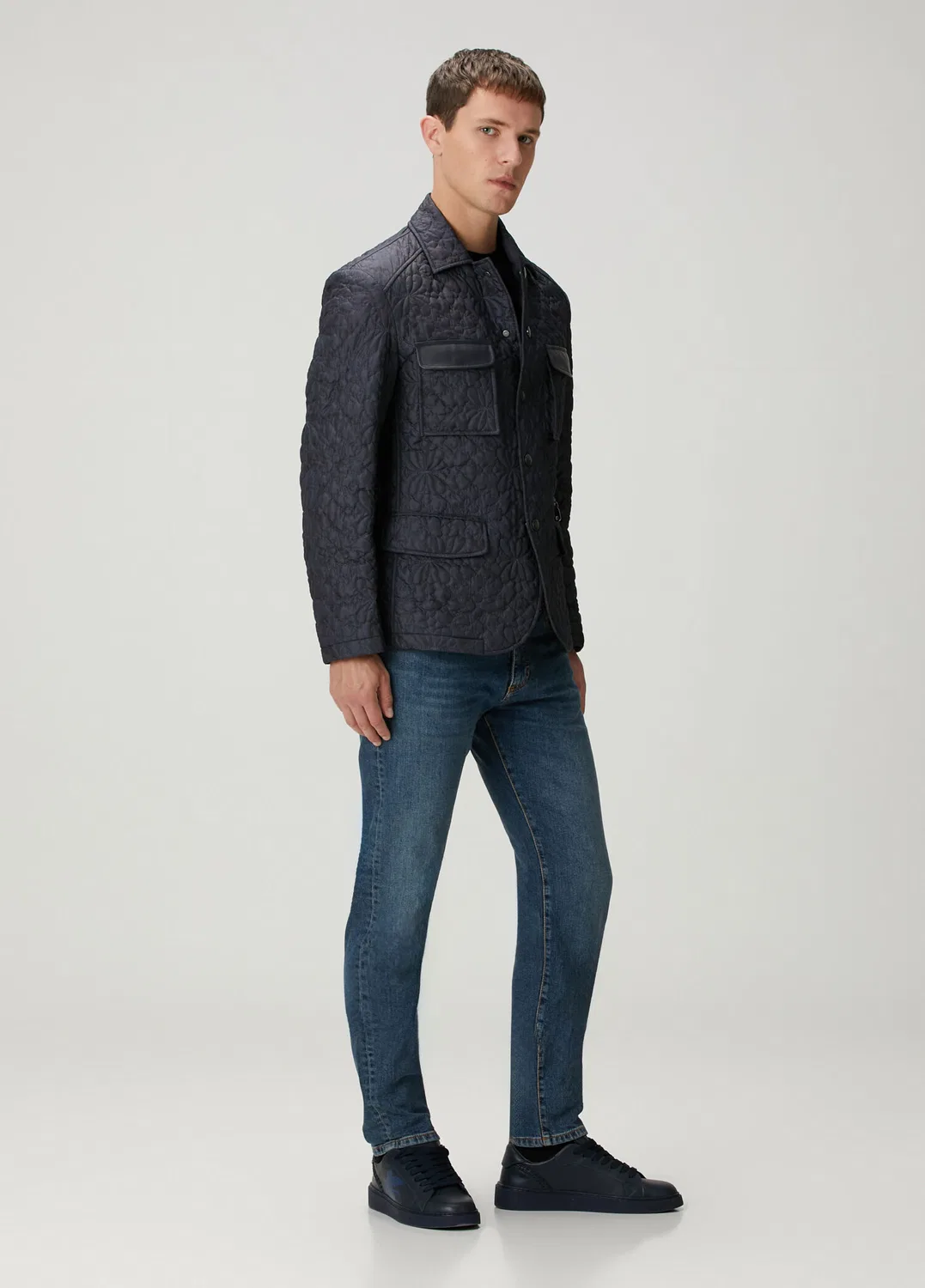 Пуховик стеганый Etro, navy — фото 2