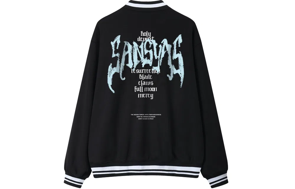 Детская бейсбольная куртка с воротником-поло, свободного кроя, Baseball Jerseys, SANSYAS — фото 3