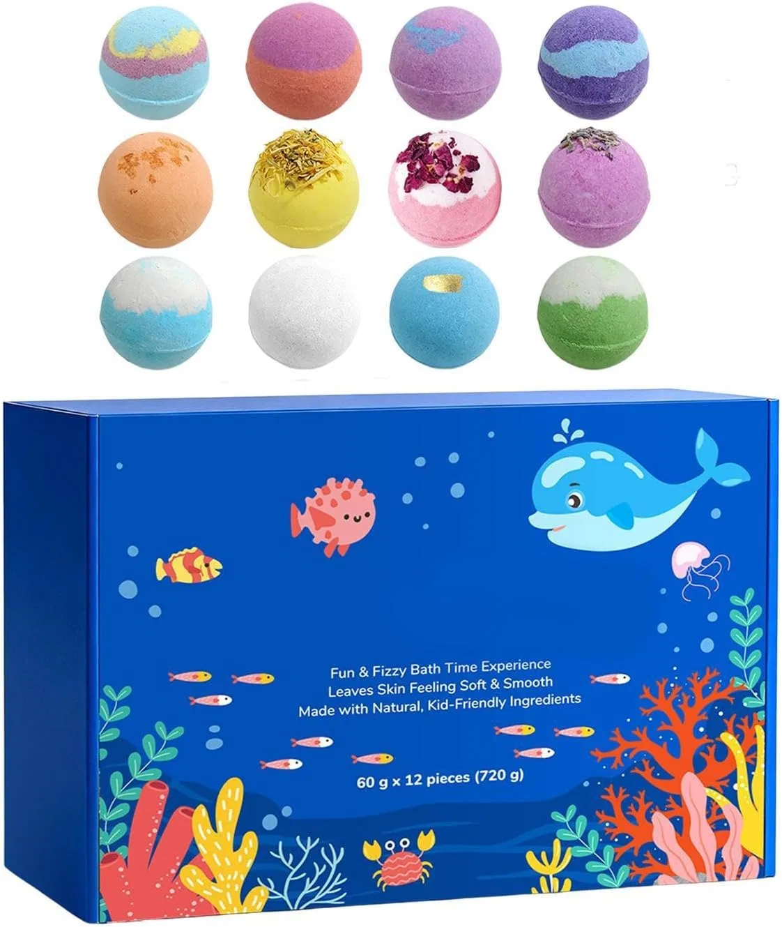Бомбочка для ванны с игрушкой внутри, Generisch, набор 12 шт, 5 см