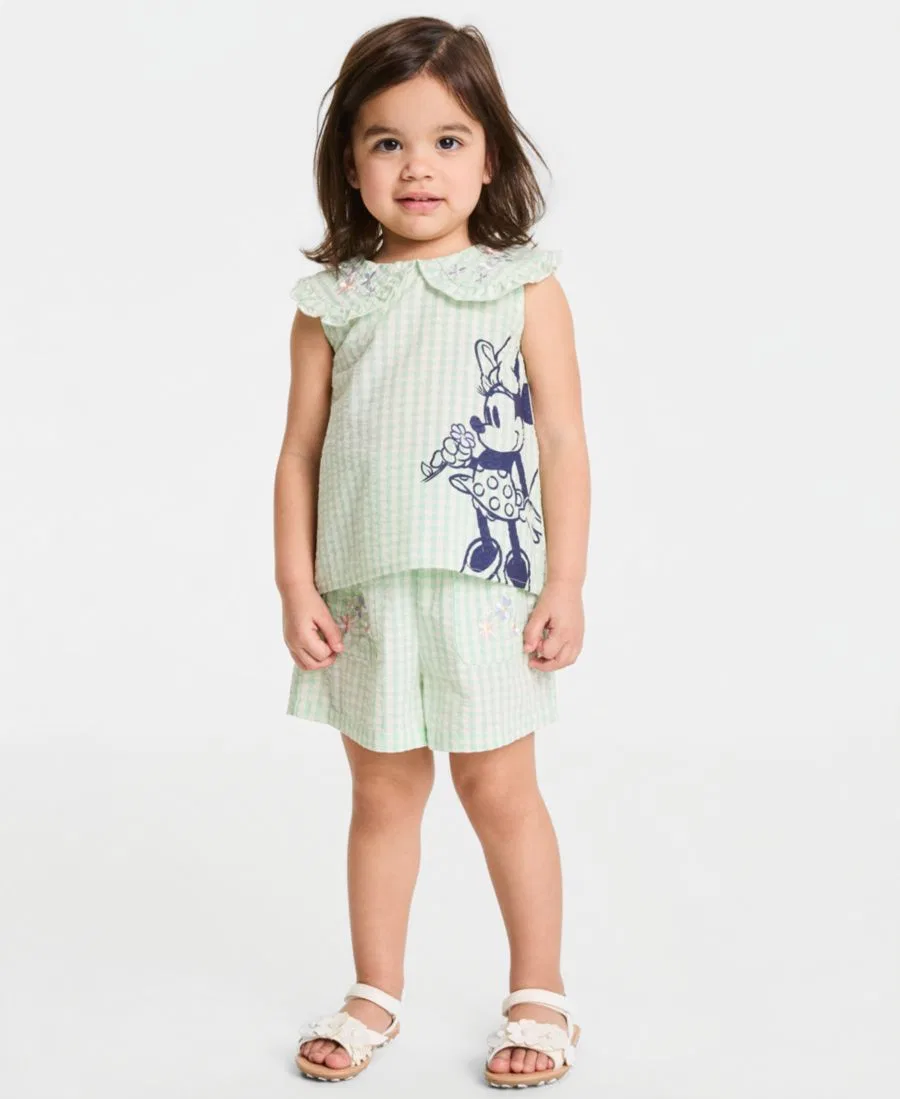 Комплект из топа и шорт с принтом Minnie Mouse Disney, Green