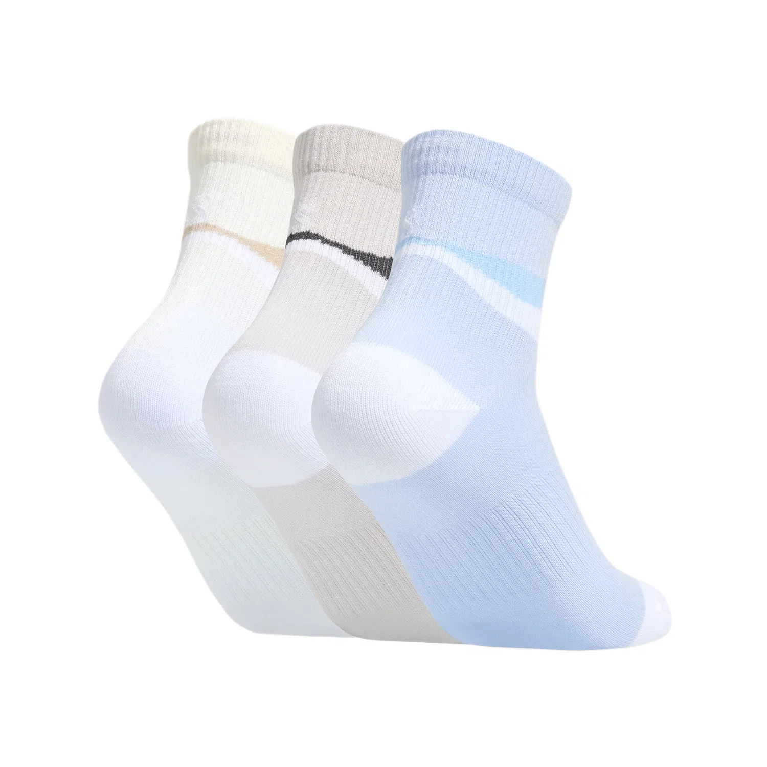 Детские носки средней высоты, 3 пары, Adidas, Crystal Blue/Jade White/Light Gray — фото 3