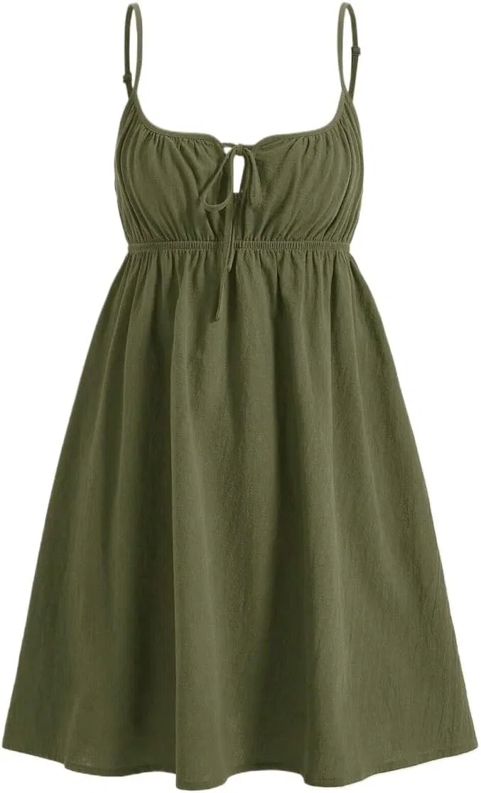 Женское повседневное платье-ками солдатский узел CIVOUX, Army Green