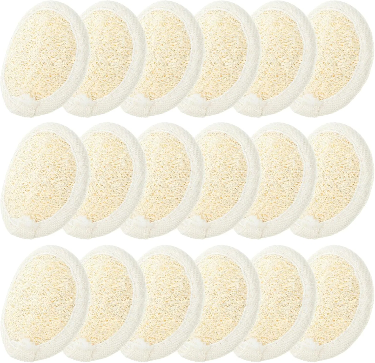 Пилинг-подушечки из люфы 6,5 см, HONMEET, 18 шт, Beige