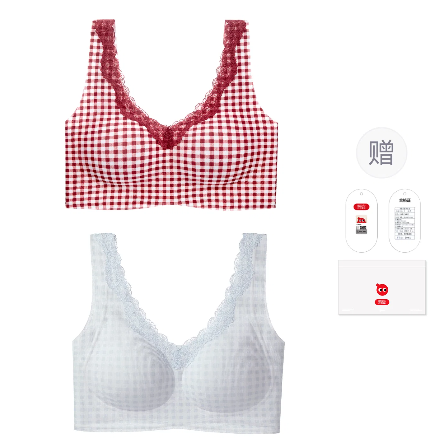 Детский спортивный бюстгальтер для девочек Sweet Style Red bean, Light Blue+Red