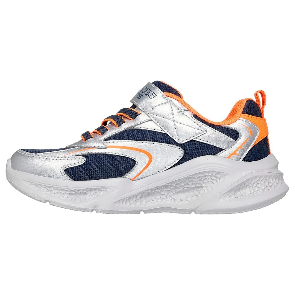 Детские кроссовки для мальчиков с подсветкой Skechers Skechers Meteor-lights, Silver Orange — фото 3