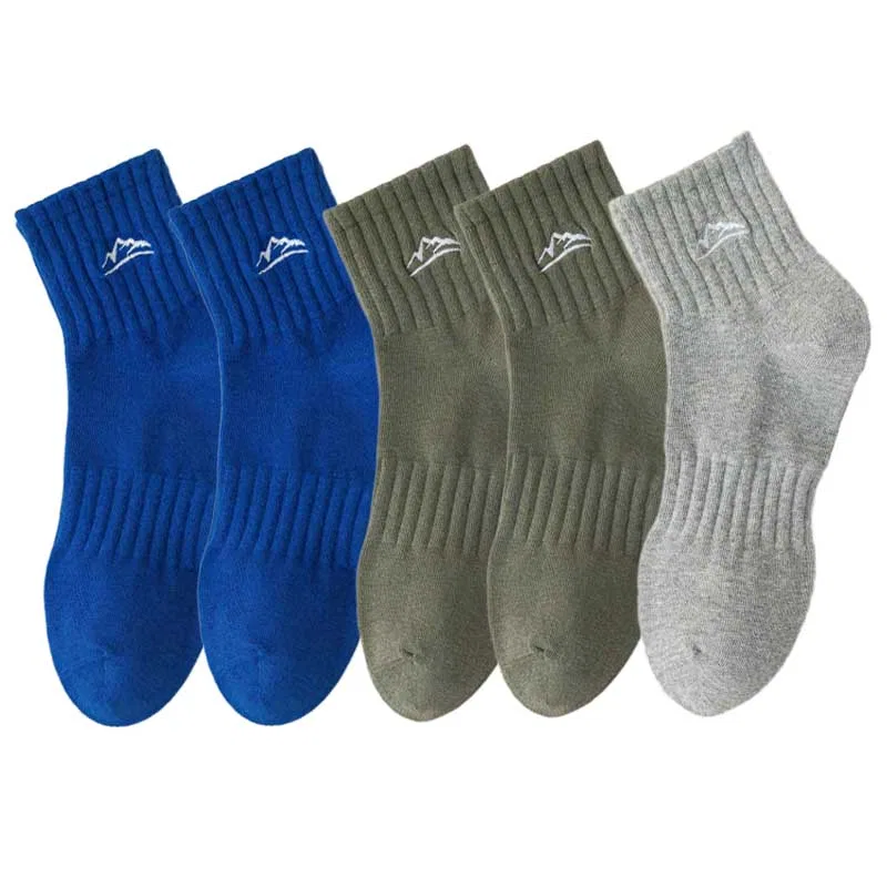 Детские носки до середины икры с принтом, комплект из 5 пар Klein Blue 2, Army Green 2, Light Gray MIIOW