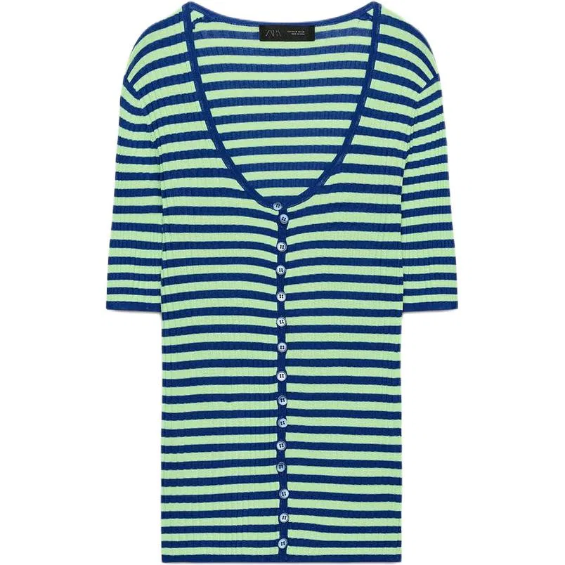 Женский вязаный кардиган с полосами ZARA, Stripes