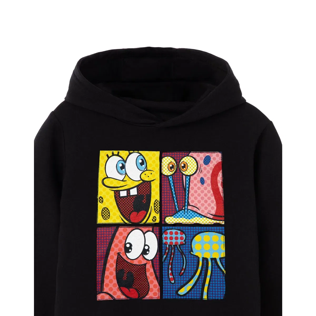 Детское худи с принтом Pop Art Spongebob Squarepants, Black — фото 3